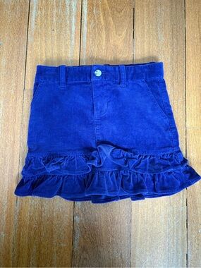 Ralph Lauren Girls Purple Corduroy Ruffle Skirt, Size 6
